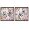 Stupell Industries Bird Pairs & Country Florals 2 Piece Black Framed Giclee Art Set, design by Adonna Ebrahimi